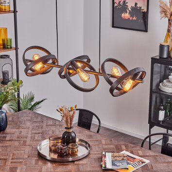 Theareabarivat Pendant Light anthracite, 6-light sources