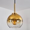 Koyoto Pendant Light glass 15 cm gold, black, 1-light source