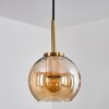 Koyoto Pendant Light glass 15 cm gold, black, 1-light source