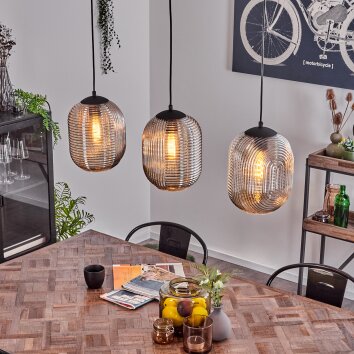 Crabinaille Pendant Light black, 3-light sources