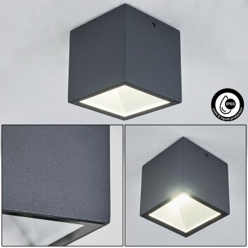 Spidern outdoor ceiling light LED anthracite, white, 1-light source