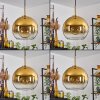 Koyoto Pendant Light glass 25 cm gold, black, 1-light source