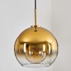 Koyoto Pendant Light glass 25 cm gold, black, 1-light source