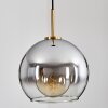 Koyoto Pendant Light glass 25 cm gold, black, 1-light source