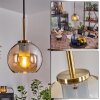 Koyoto Pendant Light glass 15 cm antique brass, 1-light source