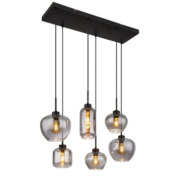 Globo MATT Pendant Light black, 6-light sources
