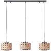 Brilliant Woodline Pendant Light black, 3-light sources