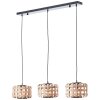 Brilliant Woodline Pendant Light black, 3-light sources