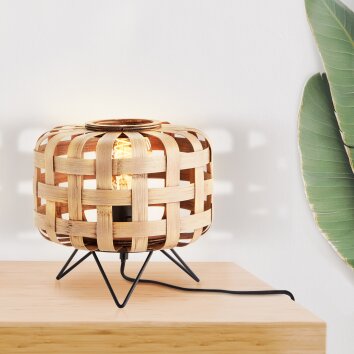 Brilliant Woodline Table lamp black, 1-light source