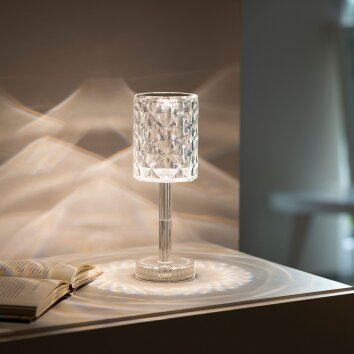 Leuchten-Direkt KRISTALA Table lamp transparent, clear, 1-light source