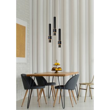 Lucide MARGARY Pendant Light LED black, 3-light sources