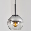 Koyoto Pendant Light glass 15 cm stainless steel, black, 1-light source