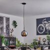 Koyoto Pendant Light glass 20 cm stainless steel, black, 1-light source