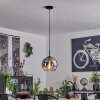 Koyoto Pendant Light glass 25 cm stainless steel, black, 1-light source