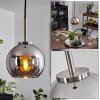 Koyoto Pendant Light glass 15 cm black, silver, 1-light source