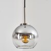 Koyoto Pendant Light glass 15 cm black, silver, 1-light source