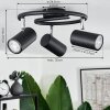 Javel Ceiling Light black, 3-light sources