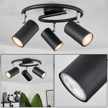 Javel Ceiling Light black, 3-light sources