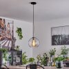 Koyoto Pendant Light glass 25 cm black, silver, 1-light source