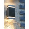 Lutec FOCUS outdoor wall light stainless steel, 2-light sources