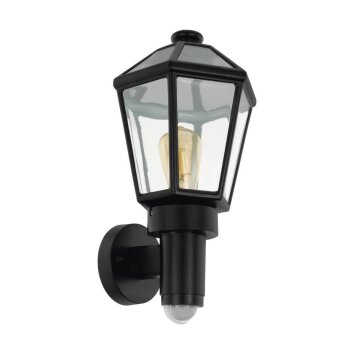 EGLO MONSELICE Outdoor Wall Light black, 1-light source, Motion sensor