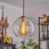 Koyoto Pendant Light glass 25 cm gold, black, 1-light source