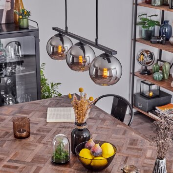 Koyoto Pendant Light glass 15 cm chrome, 3-light sources