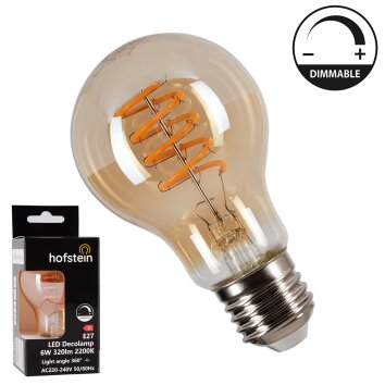 E27 LED 6 Watt 2200 Kelvin 320 Lumen amber, 1-light source
