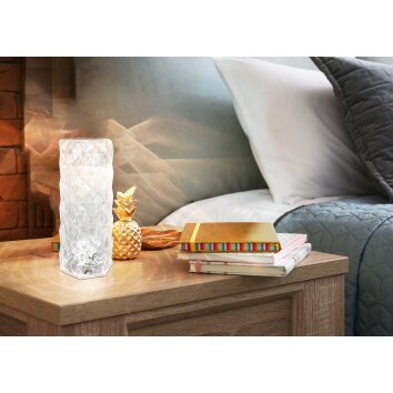 Globo GIXI Table lamp LED silver, transparent, clear, 1-light source