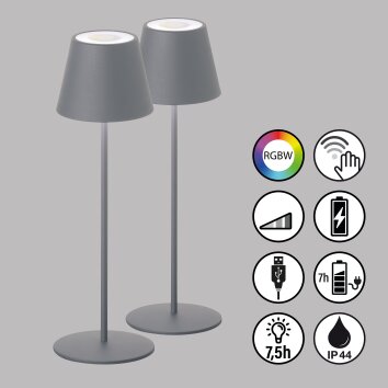 FHL easy Cosenza Table lamp 2 set LED grey, 1-light source, Colour changer