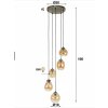 Balanka pendant luminaire anthracite, 5-light sources