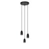 Lucide EVORA Pendant Light black, 3-light sources