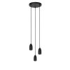 Lucide EVORA Pendant Light black, 3-light sources