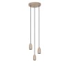 Lucide EVORA Pendant Light Taupe, 3-light sources