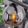 Koyoto Pendant Light glass 15 cm chrome, Smoke-coloured, 4-light sources
