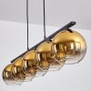 Koyoto Pendant Light glass 20 cm gold, clear, 5-light sources