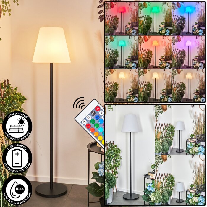 Fisao Solar outdoor floor lamp LED black, 41-light sources, Remote control