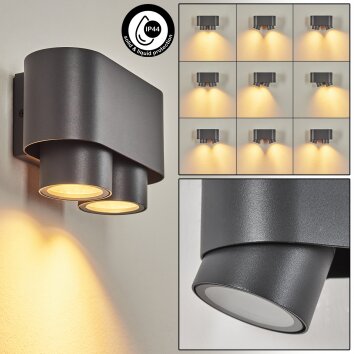 Guampacha Outdoor Wall Light anthracite, 2-light sources