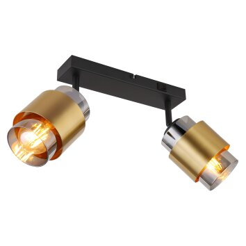 Globo MILLEY Wall Light brass, black, 2-light sources