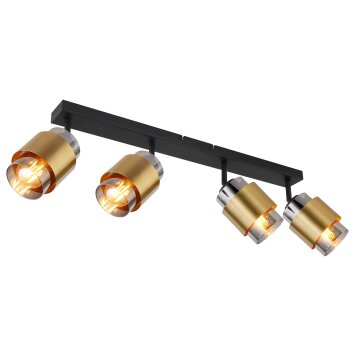 Globo MILLEY Ceiling Light brass, black, 4-light sources