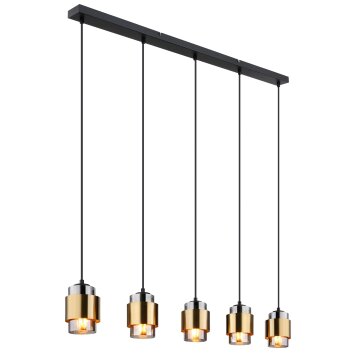 Globo MILLEY Pendant Light brass, black, 5-light sources