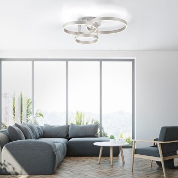 Leuchten-Direkt LILLUTI Ceiling Light LED silver, 2-light sources, Remote control