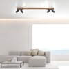 Paul Neuhaus PURE-LINES Ceiling Light LED anthracite, Dark wood, 5-light sources, Remote control