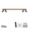 Paul Neuhaus PURE-LINES Ceiling Light LED anthracite, Dark wood, 5-light sources, Remote control