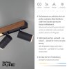 Paul Neuhaus PURE-LINES Ceiling Light LED anthracite, Dark wood, 5-light sources, Remote control