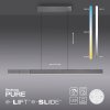 Paul Neuhaus PURE-MOTO-RISE Pendant Light LED grey, 3-light sources, Remote control