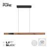 Paul Neuhaus PURE-MOTO-RISE Pendant Light LED Wood like finish, black, 3-light sources, Remote control