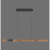 Paul Neuhaus PURE-MOTO-RISE Pendant Light LED Wood like finish, black, 3-light sources, Remote control