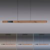 Paul Neuhaus PURE-MOTO-RISE Pendant Light LED Wood like finish, black, 3-light sources, Remote control