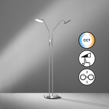 Fischer & Honsel Tallri Floor Lamp LED matt nickel, 2-light sources